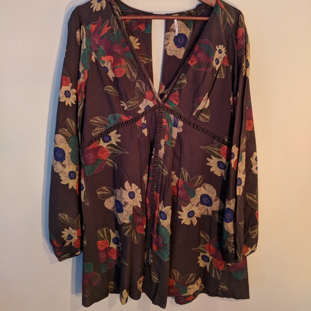 Free People Retro Flower Mini Dress